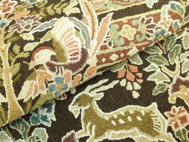 平和屋本店●最高級　中国三大刺繍　相良刺繍　総刺繍　袋帯　200万粒　総詰め　鳥獣戯画　反端付き　逸品　DZAB2072kh6
