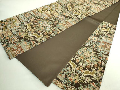 平和屋本店●最高級　中国三大刺繍　相良刺繍　総刺繍　袋帯　200万粒　総詰め　鳥獣戯画　反端付き　逸品　DZAB2072kh6