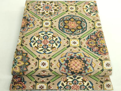 平和屋本店●最高級　明綴れ　全通柄袋帯　格天井花文　金糸　逸品　DZAB2073kh6