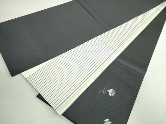 平和屋着物●極上　加賀友禅の巨匠　初代　由水十久　両面　太鼓柄袋帯　大黒　金糸　逸品　DZAB2079kh6