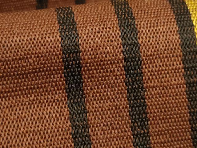 平和屋着物●極上　本場黄八丈　紬　八寸名古屋帯　間道　染色者：伊勢崎信太郎　機織者：菊池ちよみ　証紙付き　逸品　DZAB2081kh6