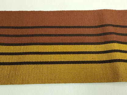 平和屋着物●極上　本場黄八丈　紬　八寸名古屋帯　間道　染色者：伊勢崎信太郎　機織者：菊池ちよみ　証紙付き　逸品　DZAB2081kh6