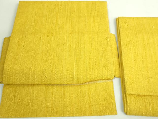 平和屋本店●極上　浦野理一　経節紬　つけ帯　山吹茶色　たとう紙付き　逸品　DZAB2083kh6