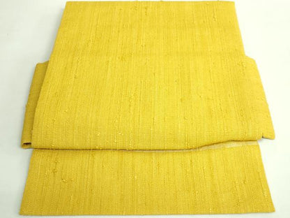 平和屋本店●極上　浦野理一　経節紬　つけ帯　山吹茶色　たとう紙付き　逸品　DZAB2083kh6