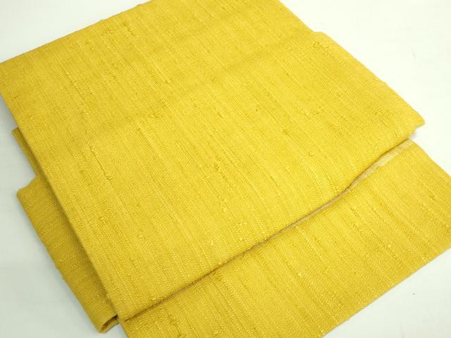 平和屋本店●極上　浦野理一　経節紬　つけ帯　山吹茶色　たとう紙付き　逸品　DZAB2083kh6