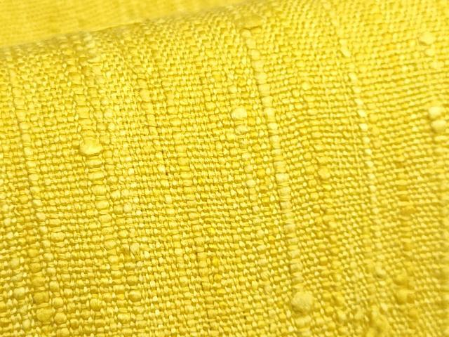平和屋本店●極上　浦野理一　経節紬　つけ帯　山吹茶色　たとう紙付き　逸品　DZAB2083kh6
