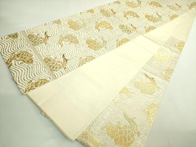 平和屋本店●最高級　龍村平蔵製　六通柄　本袋帯　荒磯錦　金銀糸　逸品　DZAB2084kh6