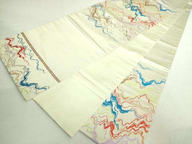 平和屋着物●極上 龍村晋謹製 太鼓柄袋帯 川衣錦 逸品 DZAB2085kh6