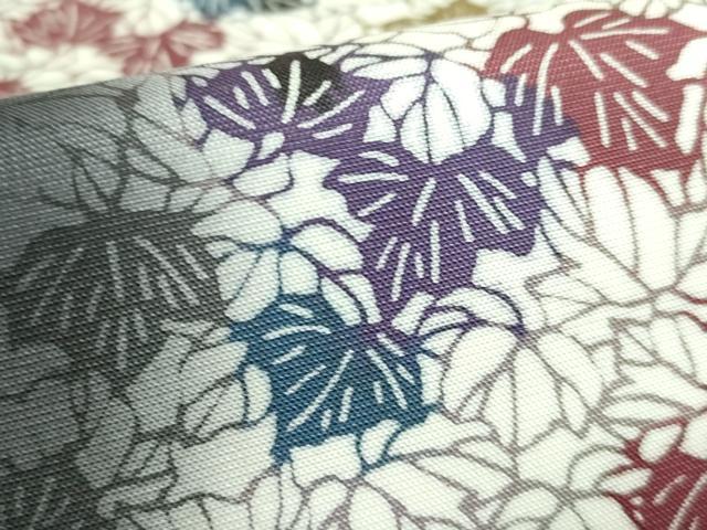 平和屋着物●極上　九寸名古屋帯　紅型　葉尽くし　逸品　DZAB2091kh6
