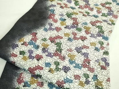 平和屋着物●極上　九寸名古屋帯　紅型　葉尽くし　逸品　DZAB2091kh6