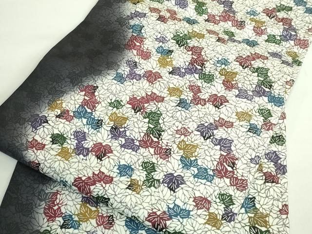 平和屋着物●極上　九寸名古屋帯　紅型　葉尽くし　逸品　DZAB2091kh6