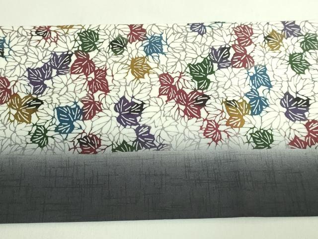 平和屋着物●極上　九寸名古屋帯　紅型　葉尽くし　逸品　DZAB2091kh6