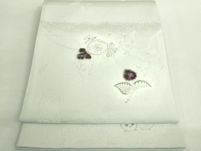 平和屋着物●極上 太鼓柄袋帯 作家物 辻が花 梟 逸品 DZAB2096kh6