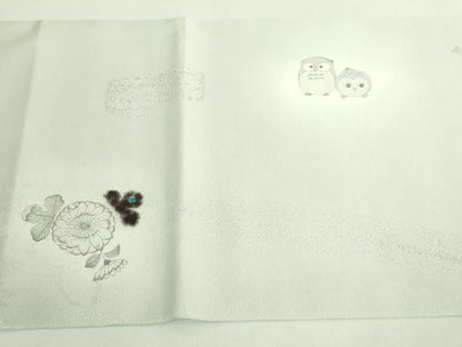 平和屋着物●極上 太鼓柄袋帯 作家物 辻が花 梟 逸品 DZAB2096kh6