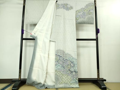 平和屋本店●極上　名門　藤娘きぬたや・総絞り　訪問着　雲取り花文　高島屋扱い　逸品　DZAB2109kh6