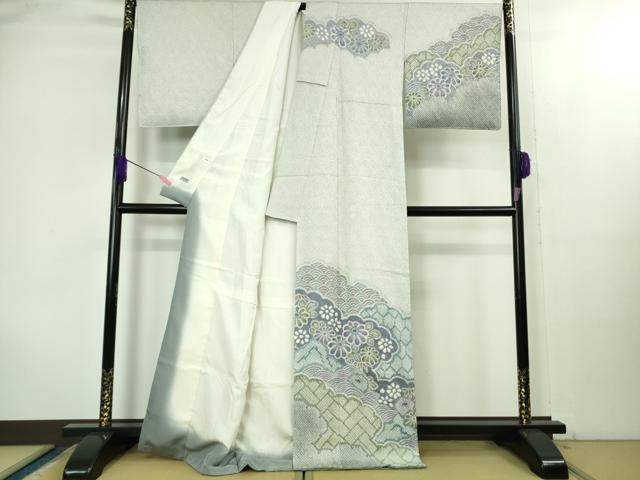 平和屋本店●極上　名門　藤娘きぬたや・総絞り　訪問着　雲取り花文　高島屋扱い　逸品　DZAB2109kh6