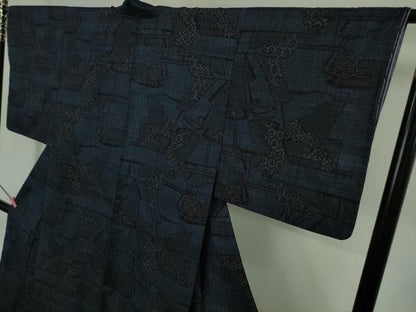 平和屋着物●極上　本場結城紬　重要無形文化財　100亀甲　誰が袖　逸品　未使用　DZAB2119kh6