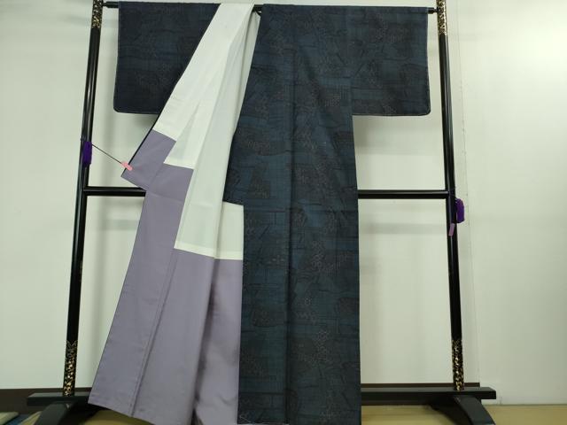 平和屋着物●極上　本場結城紬　重要無形文化財　100亀甲　誰が袖　逸品　未使用　DZAB2119kh6