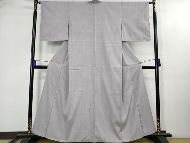 平和屋着物●極上　本場結城紬　重要無形文化財　色無地　白藤色　逸品　DZAB2120kh6