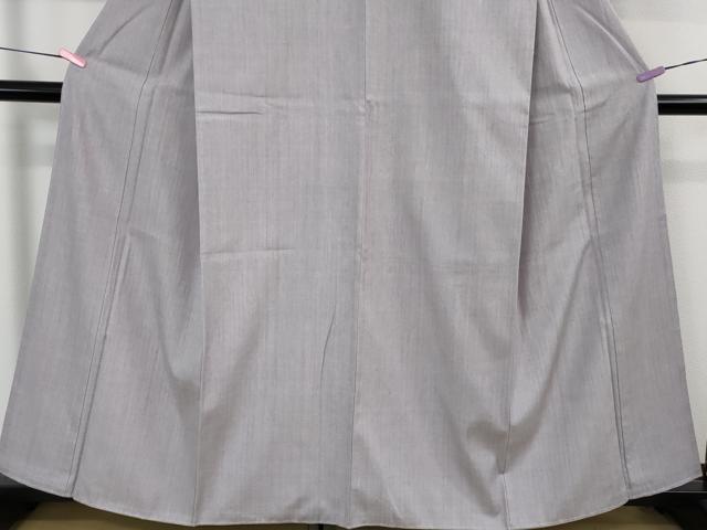 平和屋着物●極上　本場結城紬　重要無形文化財　色無地　白藤色　逸品　DZAB2120kh6