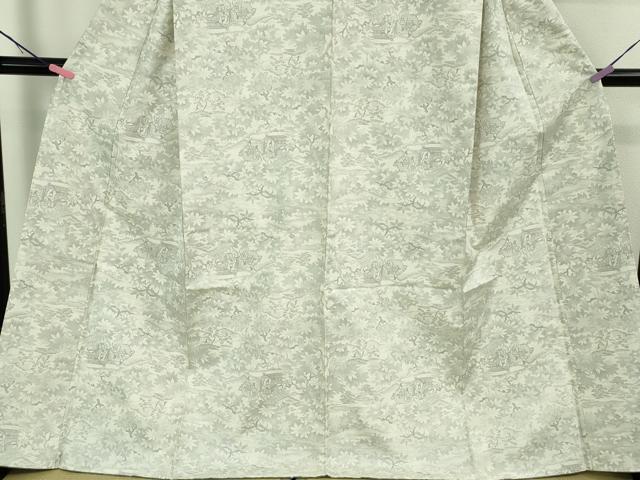 平和屋着物●極上　本場大島紬　白大島　7マルキ　平安人物風景　逸品　未使用　DZAB2122kh6