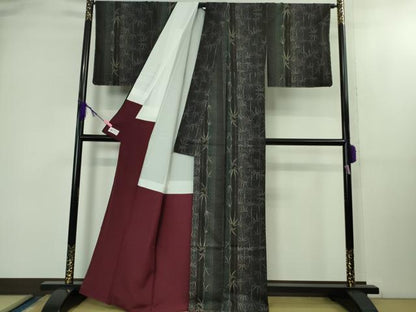 平和屋着物●極上　本場大島紬　9マルキ　笹竹間道　やまと誂製　逸品　未使用　DZAB2123kh6