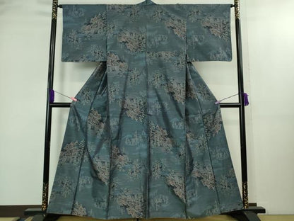 平和屋着物●極上　都喜ヱ門　本場大島紬　総絣　名所風景　藤絹織物謹製　逸品　DZAB2125kh6