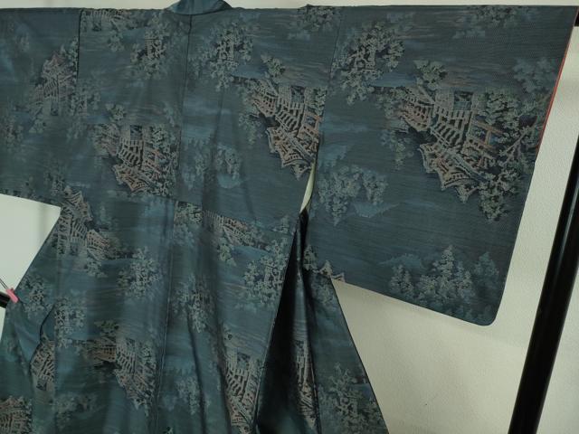 平和屋着物●極上　都喜ヱ門　本場大島紬　総絣　名所風景　藤絹織物謹製　逸品　DZAB2125kh6