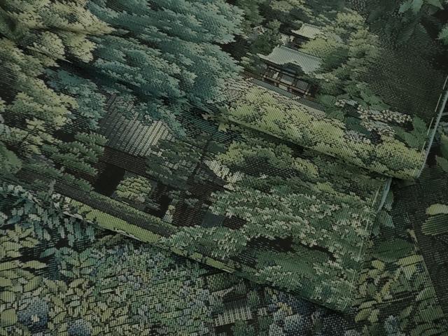 平和屋着物○極上 都喜ヱ門 本場大島紬 総絣 名所風景花