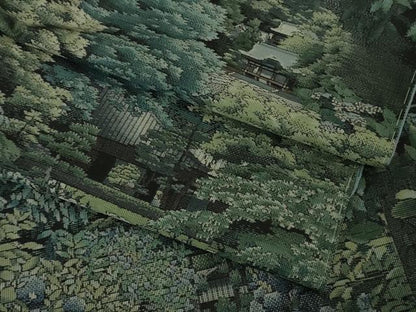 平和屋着物●極上　都喜ヱ門　本場大島紬　総絣　名所風景花文　藤絹織物謹製　逸品　未使用　DZAB2126kh6