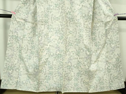 平和屋着物●極上　本場大島紬　白大島　7マルキ　草花文　逸品　未使用　DZAB2131kh6