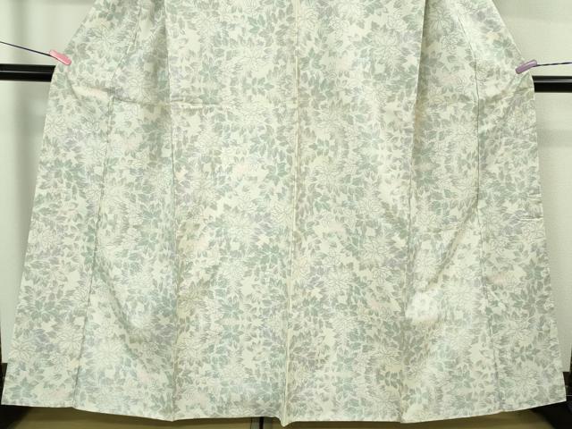平和屋着物●極上　本場大島紬　白大島　7マルキ　草花文　逸品　未使用　DZAB2131kh6