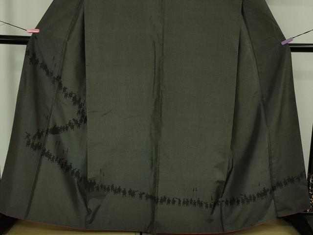 平和屋着物●極上　塩沢紬　訪問着　200亀甲　大名行列　逸品　DZAB2132kh6