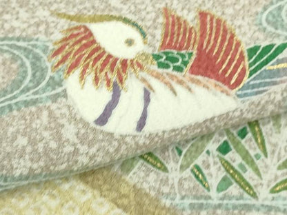 平和屋着物●極上　京友禅の第一人者　松井青々　訪問着　駒刺繍　鴛鴦吉祥文　金彩　逸品　DZAB2140kh6