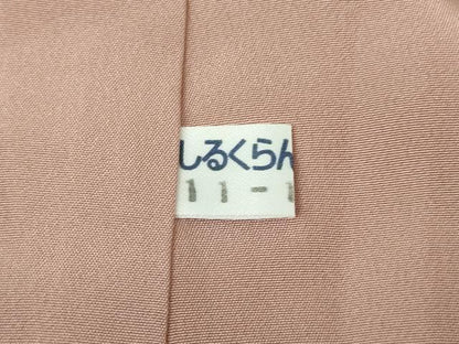 平和屋着物●極上　手染屋　吉兵衛　小紋　舞葉間道　枯色地　反端付き　逸品　DZAB2141kh6