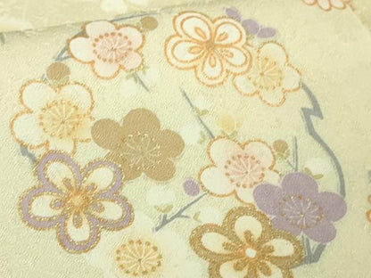 平和屋着物●極上　訪問着　花丸文　鳥の子色地　金彩　逸品　未使用　DZAB2143kh6