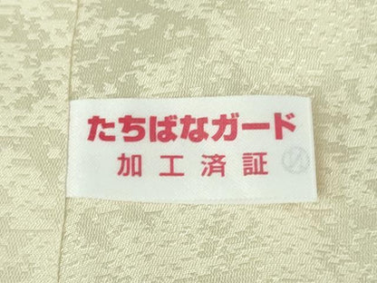 平和屋着物●極上　訪問着　花丸文　鳥の子色地　金彩　逸品　未使用　DZAB2143kh6