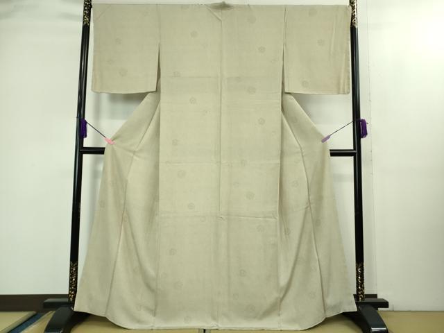 平和屋着物●極上　江戸小紋　行儀　雪輪花文　柳鼠色×白　逸品　未使用　DZAB2146kh6