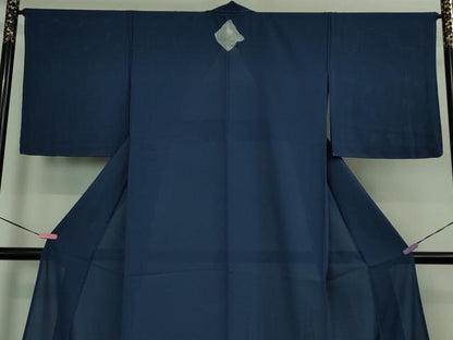 平和屋着物＊極上 夏物 色無地 絽 紺色 逸品 未使用 DZAB2149kh6