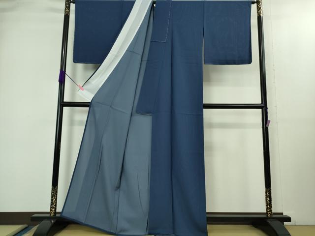 平和屋着物＊極上 夏物 色無地 絽 紺色 逸品 未使用 DZAB2149kh6