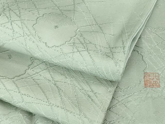 平和屋着物●極上　皇室献上作家　北出与三郎　無地絵羽訪問着　光琳花地紋　色無地　千草鼠色　逸品　DZAB2153kh6