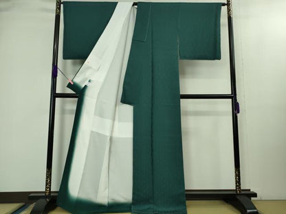 平和屋着物●極上　色無地　立涌地紋　高麗納戸色　逸品　未使用　DZAB2154kh6
