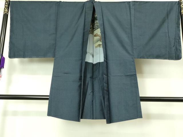 平和屋着物■極上　男性　本場大島紬　アンサンブル　長羽織　100亀甲　総詰め　羽裏・一富士二鷹三茄子　逸品　未使用　DZAB2155kh6