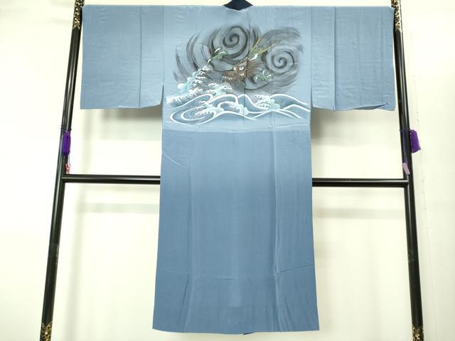 平和屋着物□極上 男性 薩摩結城 アンサンブル 長襦袢(無双仕立て)・長