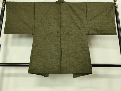 平和屋着物●極上　男性　紬　アンサンブル　国防色　逸品　未使用　DZAB2161kh6