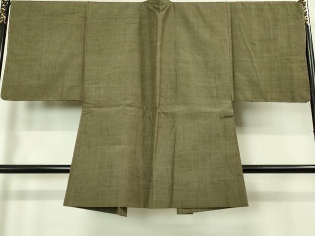 平和屋着物■極上　男性　結城紬　アンサンブル　長羽織　100亀甲　総詰め　肥後煤竹色　逸品　DZAB2163kh6 平和屋着物□極上 男性 結城紬 アンサンブル 長羽織 100亀甲 総詰め