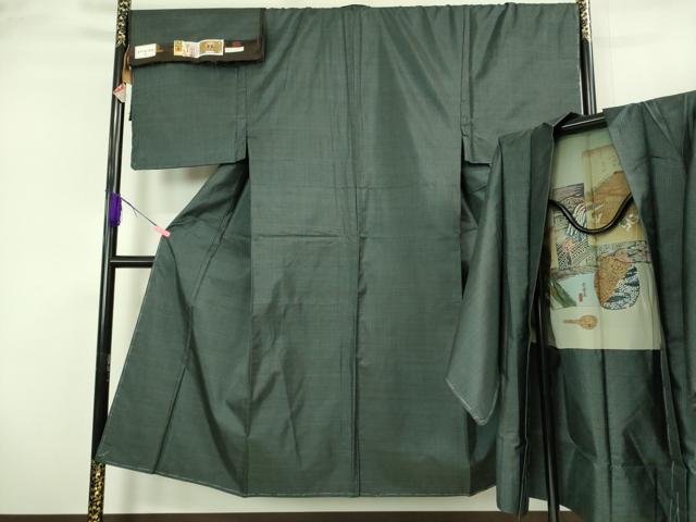 平和屋着物■極上　男性　男柄の最高峰　西郷柄　西郷絣　本場大島紬　アンサンブル　長羽織　、松山茂治作　証紙付き　逸品　DZAB2164kh6