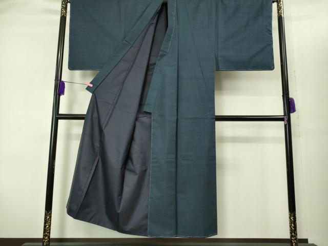平和屋着物■極上　男性　本場大島紬　アンサンブル　長羽織　120亀甲　総詰め　羽裏・一富士二鷹三茄子　逸品　DZAB2165kh6
