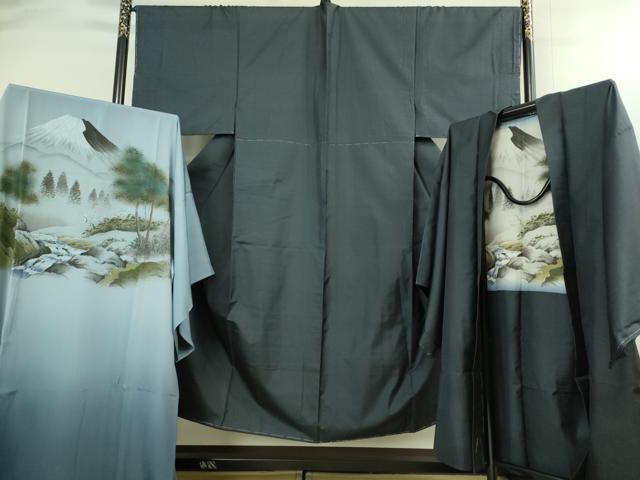 平和屋着物■極上　男性　本場大島紬　アンサンブル　長襦袢(袷)・長羽織セット　100亀甲　総詰め　逸品　未使用　DZAB2169kh6