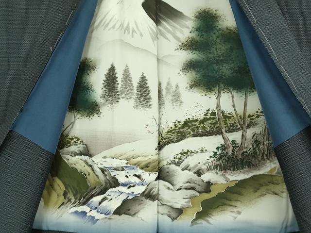 平和屋着物■極上　男性　本場大島紬　アンサンブル　長襦袢(袷)・長羽織セット　100亀甲　総詰め　逸品　未使用　DZAB2169kh6